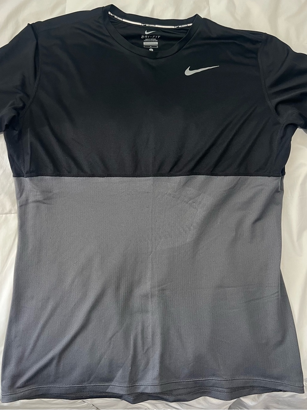 Nike Two-Tone Black and Gray Dri-FIT Short Sleeve Tee